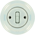 PORCELAIN WALL LIGHT SWITCH CONCHA TOGGLE - DYKE & DEAN