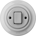 PORCELAIN WALL LIGHT SWITCH GREY FAT BUTTON - DYKE & DEAN