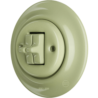 PORCELAIN WALL LIGHT SWITCH MOSS GREEN 2 TOGGLE - DYKE & DEAN