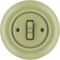 PORCELAIN WALL LIGHT SWITCH MOSS GREEN TOGGLE - DYKE & DEAN