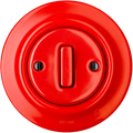 PORCELAIN WALL LIGHT SWITCH RED SLIM BUTTON - DYKE & DEAN