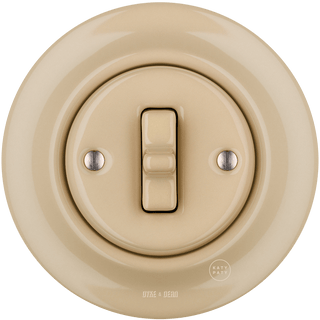 PORCELAIN WALL LIGHT SWITCH SAND TOGGLE - DYKE & DEAN