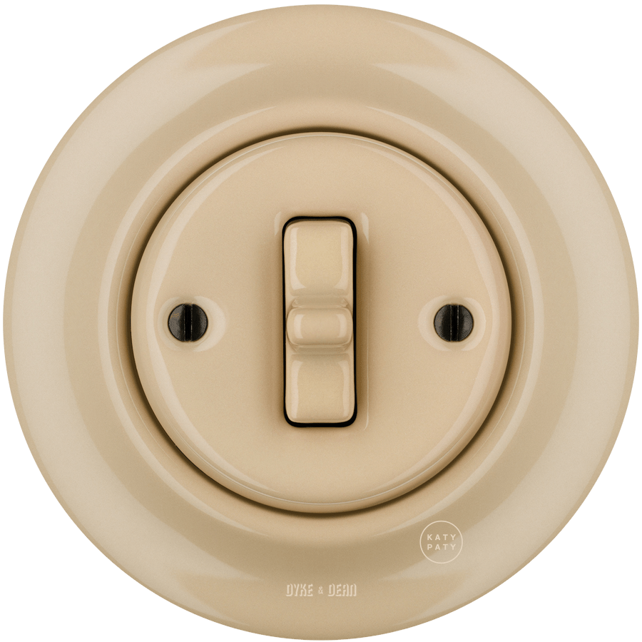 PORCELAIN WALL LIGHT SWITCH SAND TOGGLE - DYKE & DEAN