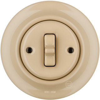 PORCELAIN WALL LIGHT SWITCH SAND TOGGLE - DYKE & DEAN