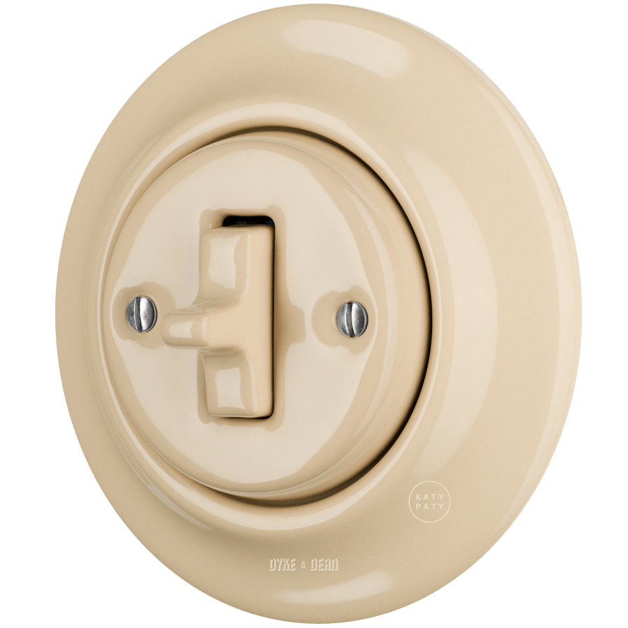 PORCELAIN WALL LIGHT SWITCH SAND TOGGLE - DYKE & DEAN