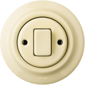 PORCELAIN WALL LIGHT SWITCH VANILLA FAT BUTTON - DYKE & DEAN