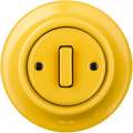 PORCELAIN WALL LIGHT SWITCH YELLOW SLIM BUTTON - DYKE & DEAN