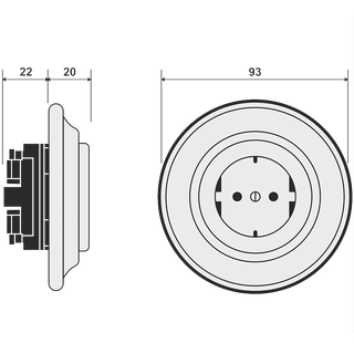 PORCELAIN WALL SOCKET ASH GREY SCHUKO - DYKE & DEAN