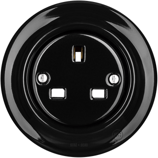 PORCELAIN WALL SOCKET BLACK UK - DYKE & DEAN