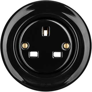 PORCELAIN WALL SOCKET BLACK UK - DYKE & DEAN