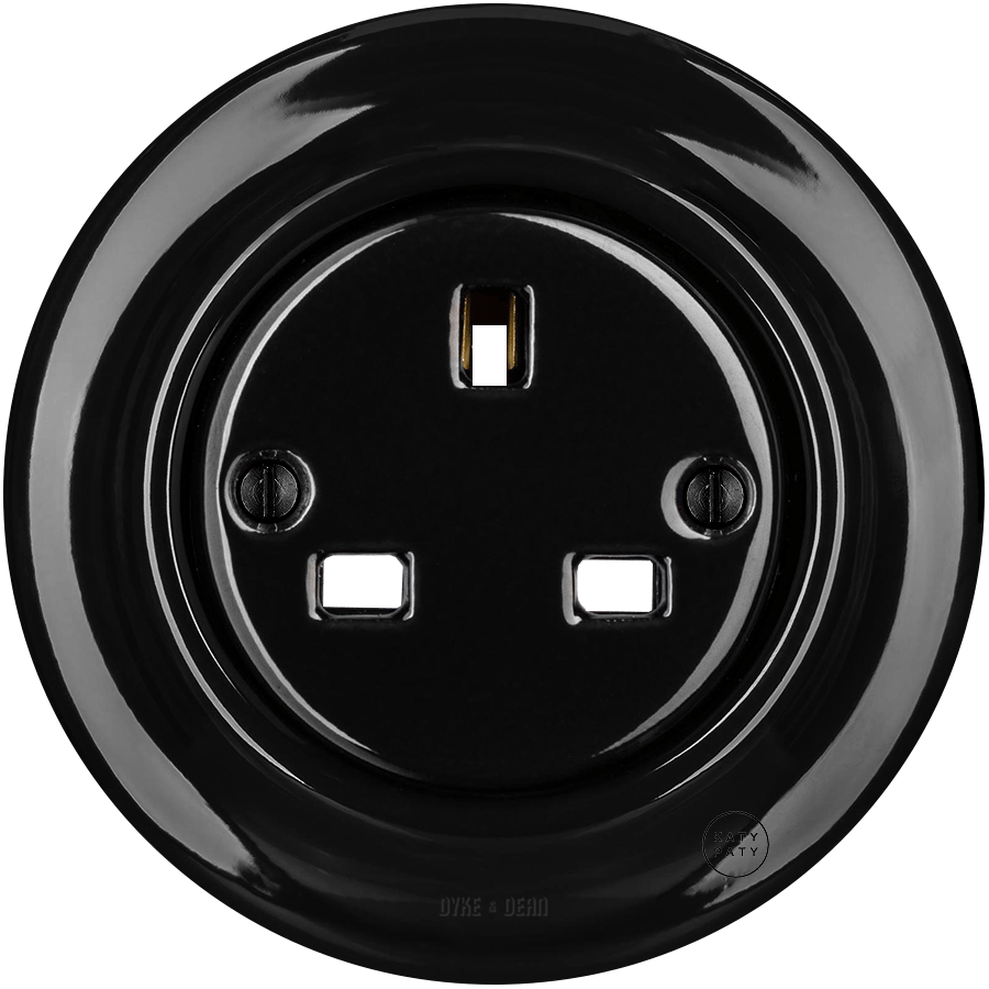 PORCELAIN WALL SOCKET BLACK UK - DYKE & DEAN