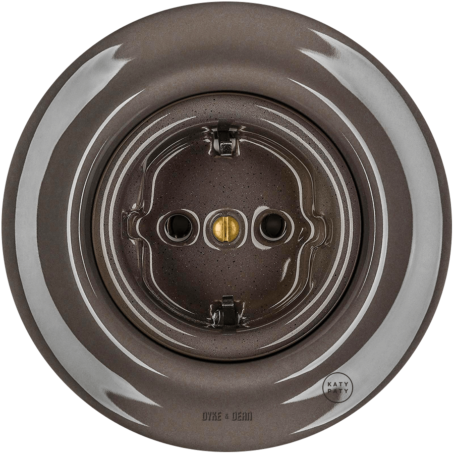 PORCELAIN WALL SOCKET BROWN SCHUKO - DYKE & DEAN