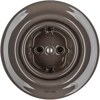 PORCELAIN WALL SOCKET BROWN SCHUKO - DYKE & DEAN