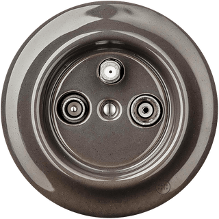 PORCELAIN WALL SOCKET BROWN TV ANTENNA - DYKE & DEAN