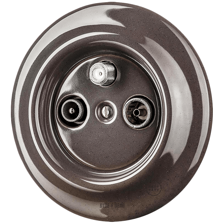 PORCELAIN WALL SOCKET BROWN TV ANTENNA - DYKE & DEAN