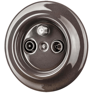 PORCELAIN WALL SOCKET BROWN TV ANTENNA - DYKE & DEAN