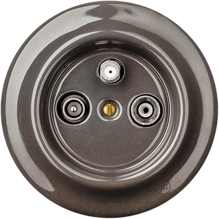 PORCELAIN WALL SOCKET BROWN TV ANTENNA - DYKE & DEAN