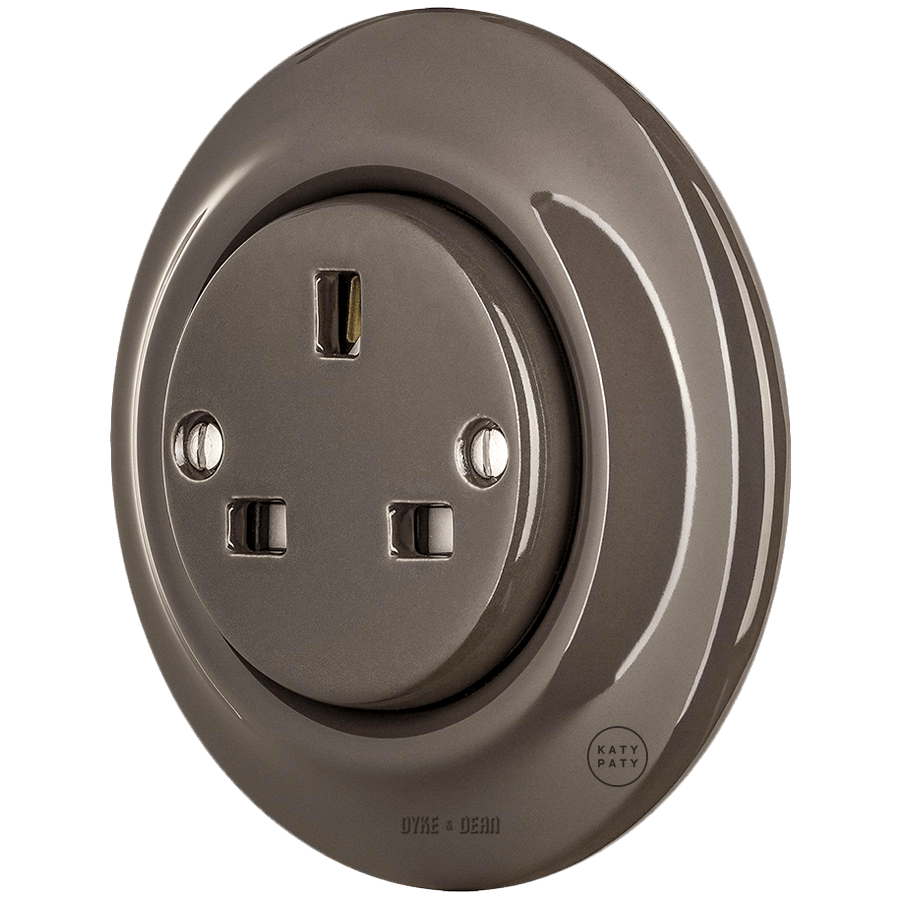 PORCELAIN WALL SOCKET BROWN UK - DYKE & DEAN