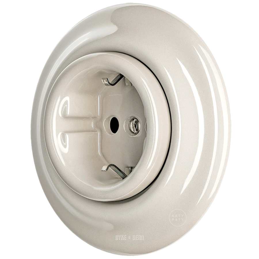 PORCELAIN WALL SOCKET CAPPUCCINO SCHUKO - DYKE & DEAN