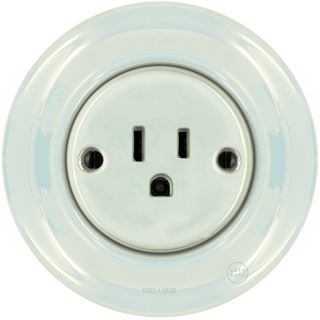 PORCELAIN WALL SOCKET CONCHA USA 15AMP - DYKE & DEAN