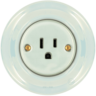 PORCELAIN WALL SOCKET CONCHA USA 15AMP - DYKE & DEAN