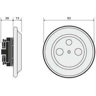 PORCELAIN WALL SOCKET COPPER TV ANTENNA - DYKE & DEAN