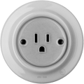 PORCELAIN WALL SOCKET GREY USA 15 AMP - DYKE & DEAN