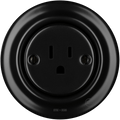 PORCELAIN WALL SOCKET MATT BLACK USA 15 AMP - DYKE & DEAN
