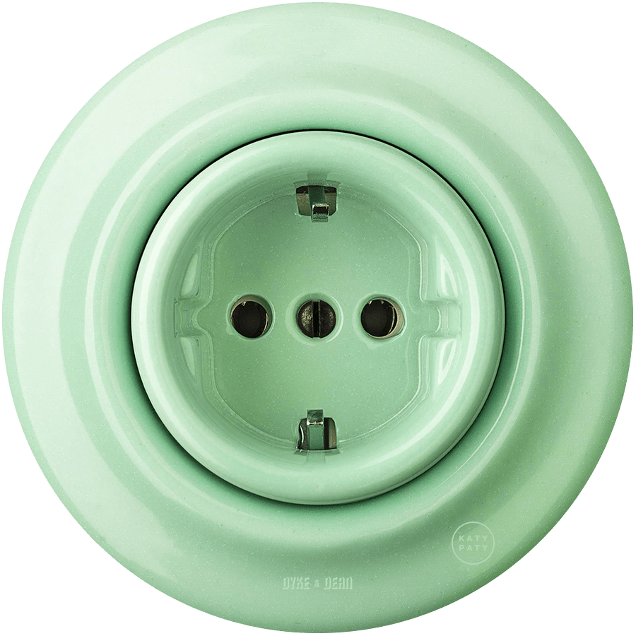 PORCELAIN WALL SOCKET MINT SCHUKO - DYKE & DEAN