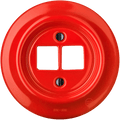 PORCELAIN WALL SOCKET RED PC/USB - DYKE & DEAN
