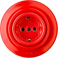 PORCELAIN WALL SOCKET RED SCHUKO - DYKE & DEAN