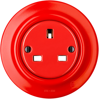 PORCELAIN WALL SOCKET RED UK - DYKE & DEAN