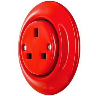 PORCELAIN WALL SOCKET RED UK - DYKE & DEAN