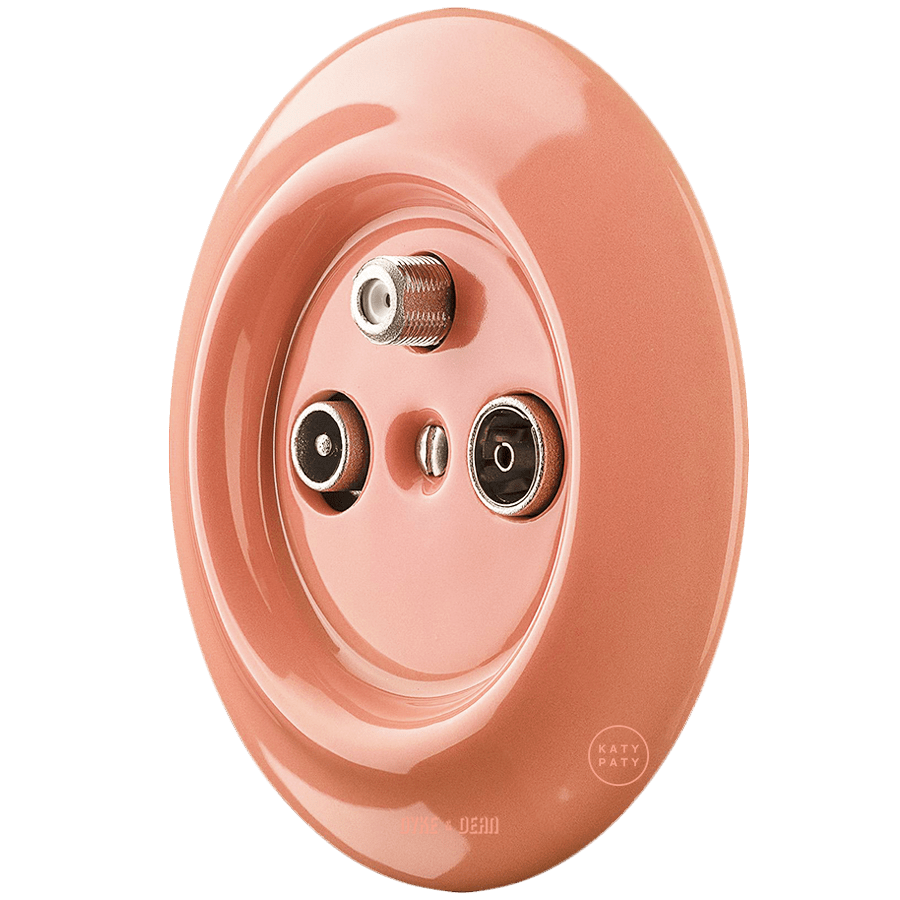 PORCELAIN WALL SOCKET SALMON TV ANTENNA - DYKE & DEAN