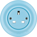 PORCELAIN WALL SOCKET UK PASTEL BLUE - DYKE & DEAN
