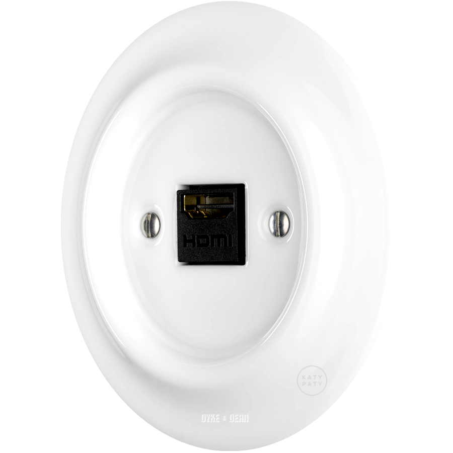 PORCELAIN WALL SOCKET WHITE HDMI - DYKE & DEAN