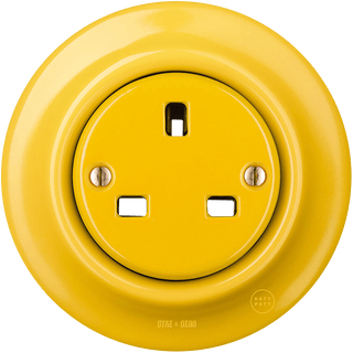 PORCELAIN WALL SOCKET YELLOW UK - DYKE & DEAN