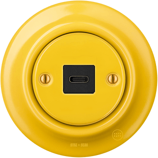 PORCELAIN WALL SOCKET YELLOW USB-C - DYKE & DEAN