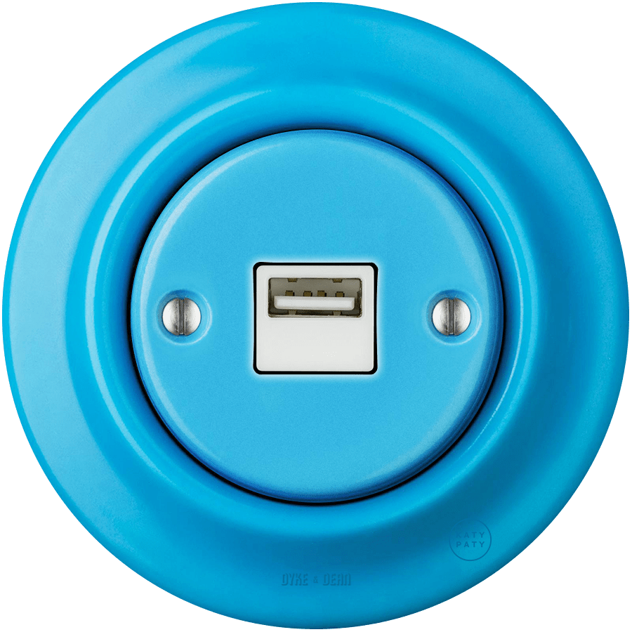 PORCELAIN WALL USB CHARGER AZURE - DYKE & DEAN
