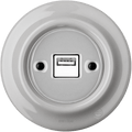 PORCELAIN WALL USB CHARGER GREY - DYKE & DEAN