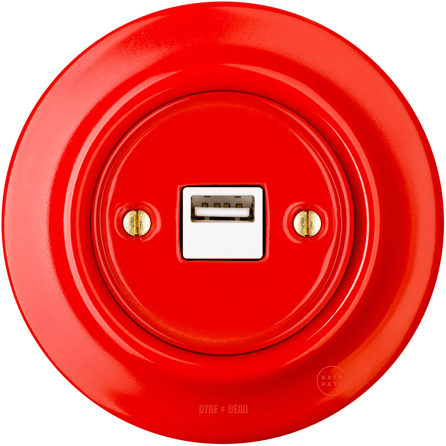 PORCELAIN WALL USB CHARGER RED - DYKE & DEAN