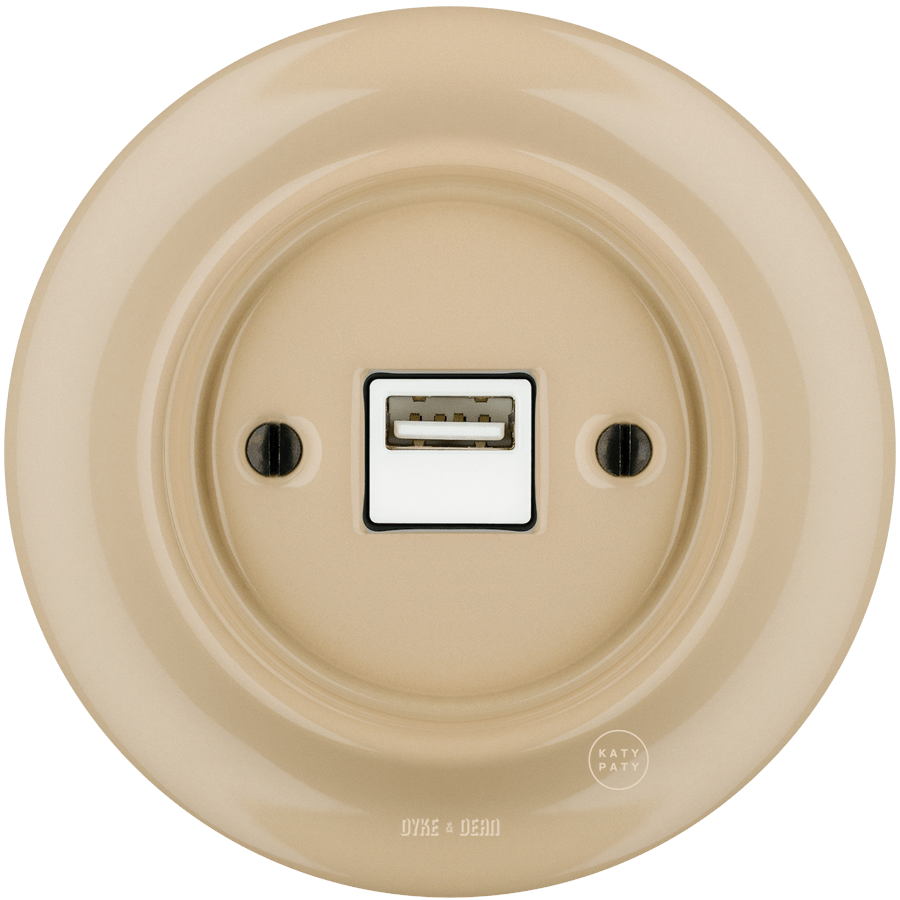 PORCELAIN WALL USB CHARGER SAND - DYKE & DEAN