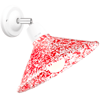 RED ENAMEL ELBOW WHITE CERAMIC LAMP - DYKE & DEAN