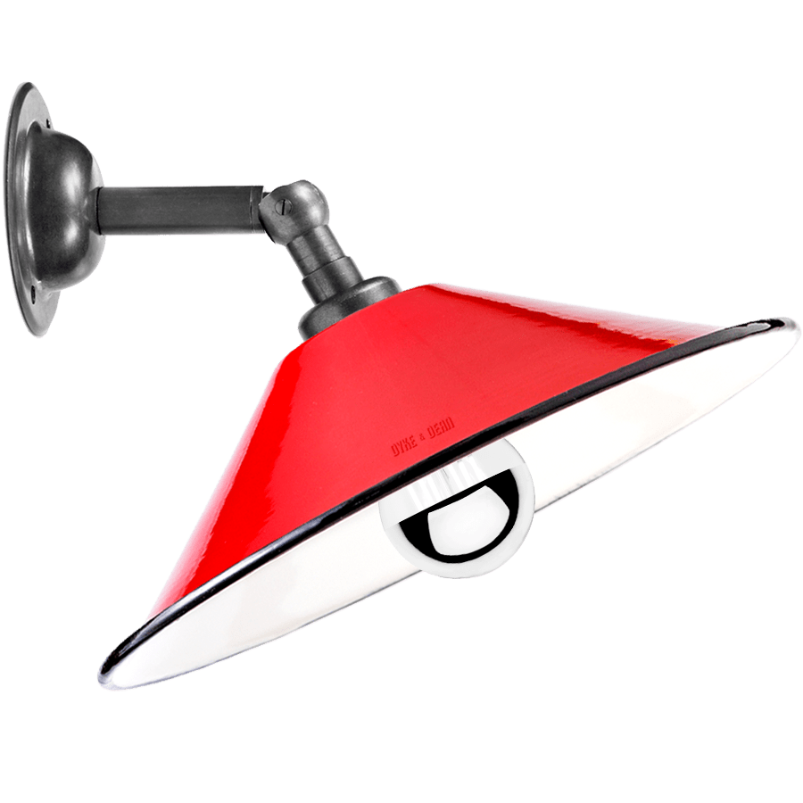 RED SMALL CONE SHADE WALL LAMP - DYKE & DEAN