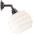 WALL ARM OPAL RIPPLE GLASS SHADE SMALL - DYKE & DEAN