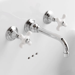 WALL MOUNTED SPOUT CROSS TAPS - DYKE & DEAN