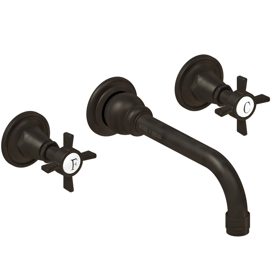 WALL MOUNTED SPOUT CROSS TAPS - DYKE & DEAN