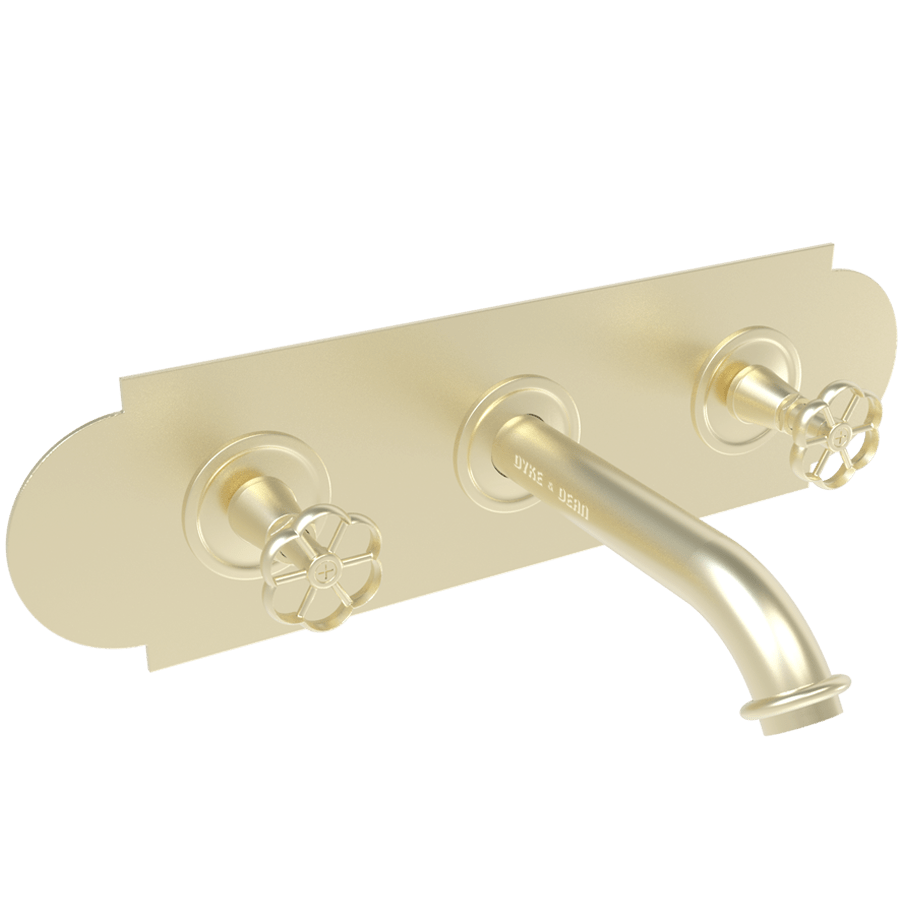 WALL PLATE WIDE SPOUT FLOWER TAPS - DYKE & DEAN