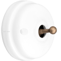 WHITE CERAMIC 2 WAY TOGGLE WALL SWITCH BRONZE - DYKE & DEAN