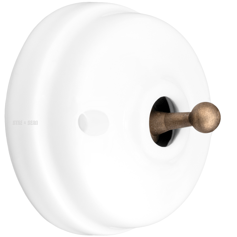 WHITE CERAMIC INTERMEDIATE WALL SWITCHES BRONZE - DYKE & DEAN